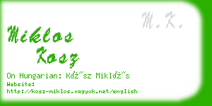 miklos kosz business card